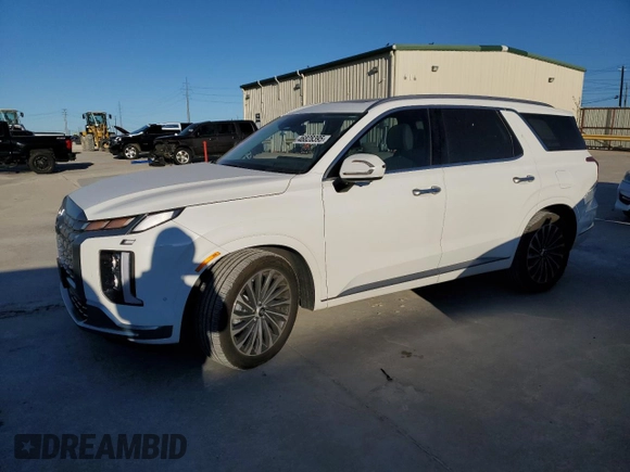 2024 Hyundai Palisade Calligraphy z VIN KM8R74GE7RU689189, wystawiony jako Copart lot #46828395 z przebiegiem 24 531 mil mil oraz Szkoda całkowita • Salvage title. Historia ofert i sprzedaży dostępna na DreamBid. Obrazek 1.