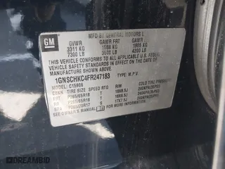 2015 Chevrolet Suburban LS with VIN 1GNSCHKC4FR247183, listed as a IAAI auction lot 41588924 with 283,741 mi miles. Bid and sale history available at carsss.com. Image 9.