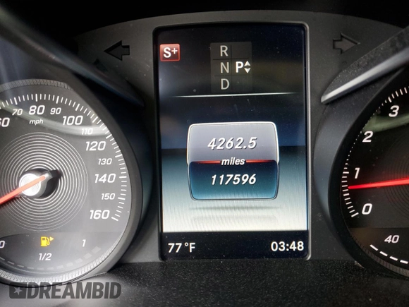 2016 Mercedes-Benz C 300 with VIN 55SWF4JB2GU166997, listed as a Copart auction lot 47840625 with 117,596 mi miles and Salvage Title. Bid and sale history available at carsss.com. Image 9.