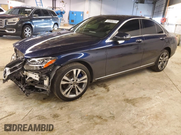2021 Mercedes-Benz C 300 with VIN W1KWF8EB9MR642810, listed as a Copart auction lot 43569315 with 30,403 mi miles and Salvage title. Bid and sale history available at DreamBid. Image 1.