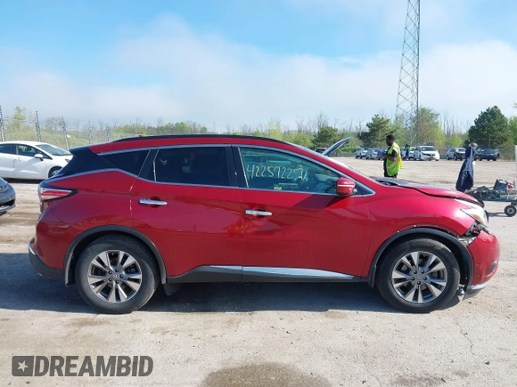 2015 Nissan Murano S z VIN 5N1AZ2MHXFN244039, wystawiony jako IAAI lot #42257227 z przebiegiem 122 038 mil mil oraz . Historia ofert i sprzedaży dostępna na DreamBid. Obrazek 12.