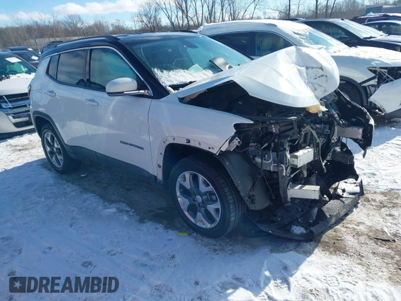 2020 Jeep Compass Limited with VIN 3C4NJDCB6LT146319, listed as a IAAI auction lot 41307313 with 88,894 mi miles. Bid and sale history available at carsss.com. Image 1.