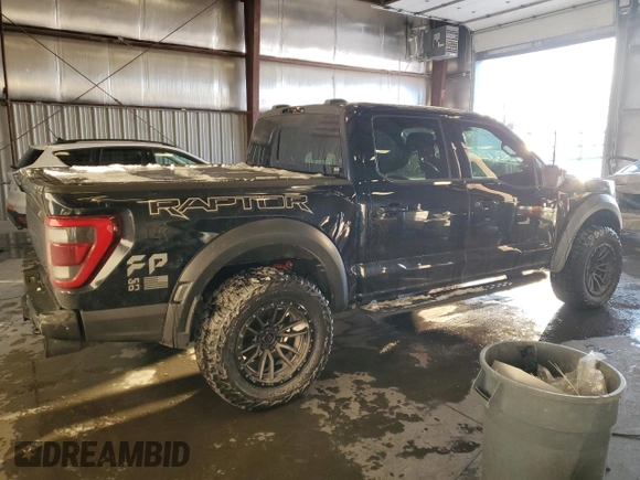 2022 Ford F-150 Raptor with VIN 1FTFW1RGXNFA87263, listed as a Copart auction lot 45265165 with 33,264 mi miles and Salvage Title. Bid and sale history available at carsss.com. Image 3.