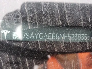 2022 Tesla Model Y Long Range with VIN 7SAYGAEE6NF523835, listed as a Copart auction lot 47874565 with Not Provided miles and Salvage Title. Bid and sale history available at DreamBid. Image 12.