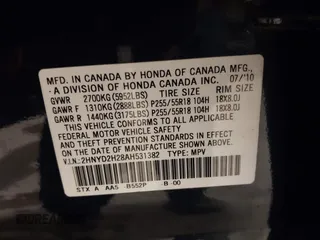 2010 Acura MDX with VIN 2HNYD2H28AH531382, listed as a IAAI auction lot 41829002 with 101,730 mi miles. Bid and sale history available at carsss.com. Image 9.