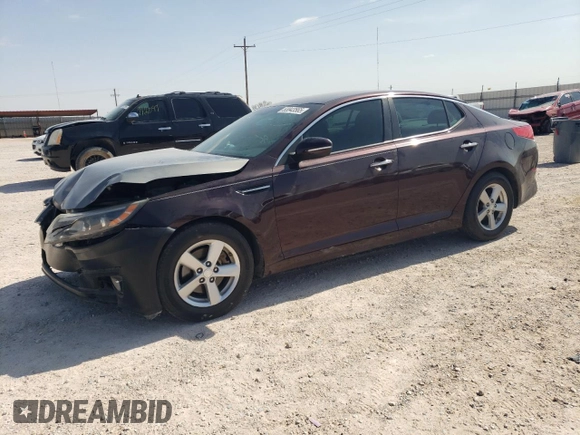 2014 Kia Optima LX with VIN 5XXGM4A76EG337882, listed as a Copart auction lot 53043565 with 98,142 mi miles and Salvage Title. Bid and sale history available at carsss.com. Image 1.