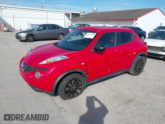 2014 Nissan Juke Nismo with VIN JN8AF5MR0ET353793, listed as a IAAI auction lot 41417228 with 104,168 mi miles and . Bid and sale history available at DreamBid. Image 2.
