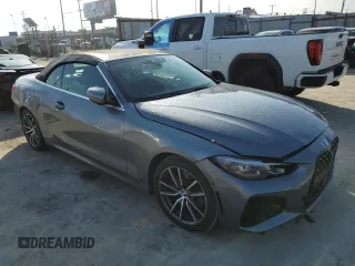 2021 BMW 4 Series 430i with VIN WBA23AT08MCG86987, listed as a Copart auction lot 46001175 with 23,702 mi miles and Salvage Title. Bid and sale history available at carsss.com. Image 4.