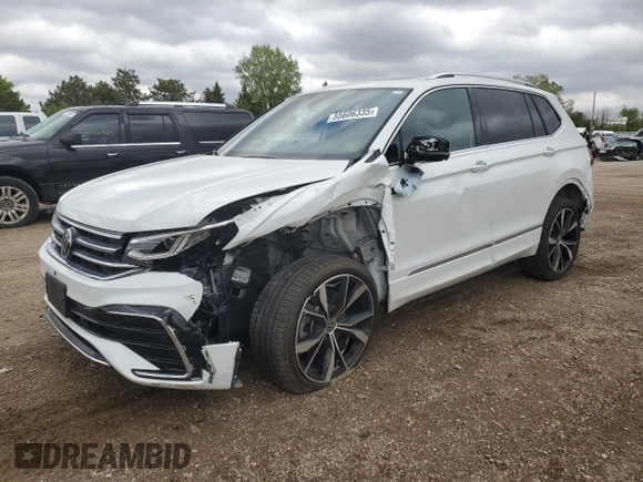 2024 Volkswagen Tiguan SEL R-Line z VIN 3VV4B7AX3RM141320, wystawiony jako Copart lot #55606335 z przebiegiem 9 347 mil mil oraz Szkoda całkowita • Salvage title. Historia ofert i sprzedaży dostępna na DreamBid. Obrazek 1.