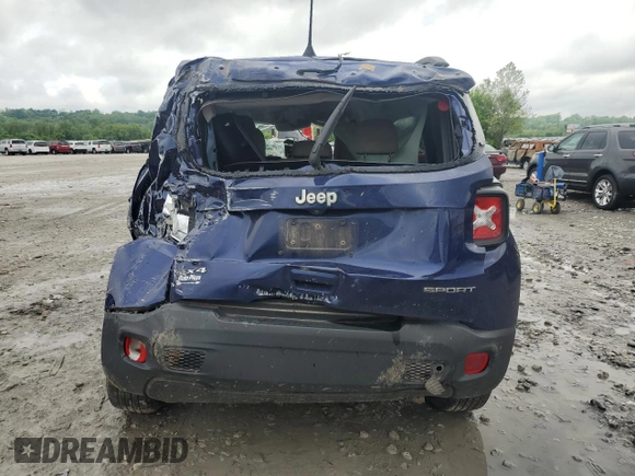 2019 Jeep Renegade Sport with VIN ZACNJBAB5KPJ80682, listed as a Copart auction lot 56497045 with Not provided miles and Salvage title. Bid and sale history available at DreamBid. Image 6.
