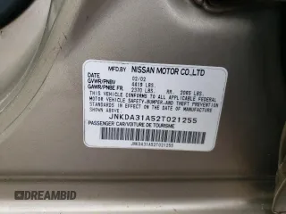 2002 Infiniti I35 Luxury with VIN JNKDA31A52T021255, listed as a Copart auction lot 86839934 with 104,929 mi miles and Non Repairable. Bid and sale history available at carsss.com. Image 12.