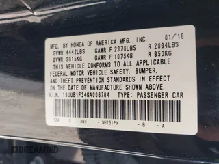 2016 Acura TLX with VIN 19UUB1F34GA006764, listed as a IAAI auction lot 41964533 with 144,292 mi miles. Bid and sale history available at carsss.com. Image 9.