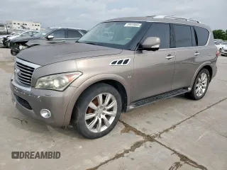 2014 Infiniti QX80 z VIN JN8AZ2NFXE9554446, wystawiony jako Copart lot #59659885 z przebiegiem 240 055 mil mil oraz Tytuł czysty. Historia ofert i sprzedaży dostępna na DreamBid. Obrazek 1.