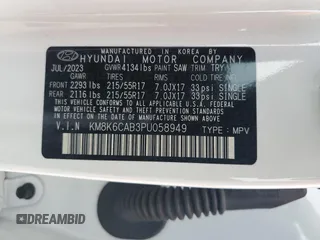 2023 Hyundai Kona SEL with VIN KM8K6CAB3PU058949, listed as a Copart auction lot 50837205 with 15,392 mi miles and Salvage Title. Bid and sale history available at carsss.com. Image 13.