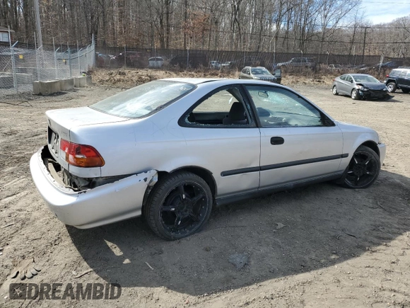 1996 Honda Civic DX with VIN 1HGEJ6124TL060910, listed as a Copart auction lot 46275975 with 164,398 mi miles and Salvage Title. Bid and sale history available at carsss.com. Image 3.