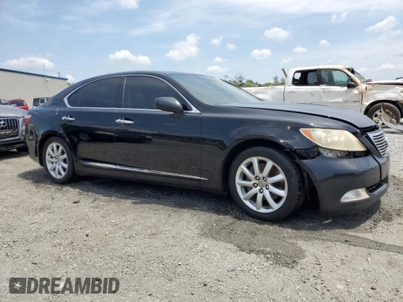 2008 Lexus LS 460 with VIN JTHBL46F385060578, listed as a Copart auction lot 55403235 with 321,933 mi miles and Salvage title. Bid and sale history available at DreamBid. Image 4.