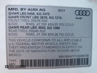 2018 Audi Q5 Premium Plus with VIN WA1BNAFY7J2008738, listed as a Copart auction lot 46462755 with 76,198 mi miles and Salvage Title. Bid and sale history available at carsss.com. Image 13.