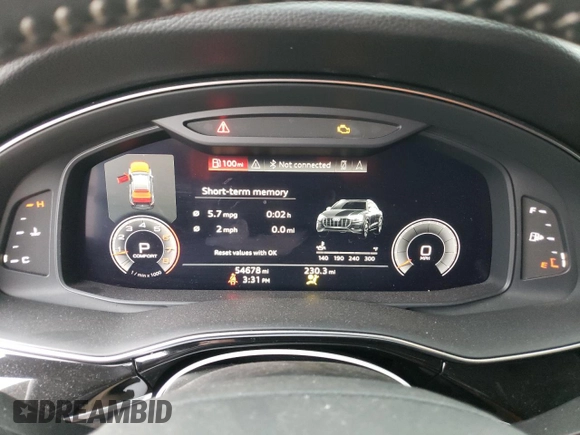 2019 Audi Q8 Premium z VIN WA1AVAF16KD013465, wystawiony jako Copart lot #88467105 z przebiegiem 54 678 mil mil oraz Szkoda całkowita • Salvage title. Historia ofert i sprzedaży dostępna na DreamBid. Obrazek 9.