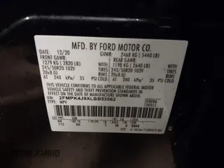 2020 Ford Edge SEL with VIN 2FMPK4J9XLBB53562, listed as a IAAI auction lot 41020081 with 74,657 mi miles. Bid and sale history available at carsss.com. Image 9.