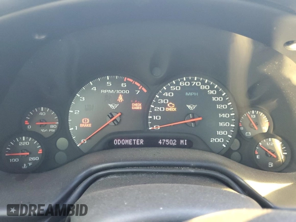 2002 Chevrolet Corvette with VIN 1G1YY22G725105103, listed as a Copart auction lot 78628364 with 47,502 mi miles and Salvage Title. Bid and sale history available at carsss.com. Image 9.