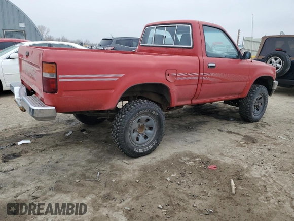 1991 Toyota Pickup DX z VIN JT4RN01P0M7042332, wystawiony jako Copart lot #42408835 z przebiegiem 211 481 mil mil oraz Szkoda całkowita • Salvage title. Historia ofert i sprzedaży dostępna na DreamBid. Obrazek 3.