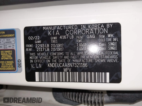 2022 Kia Seltos S z VIN KNDEUCAA8N7321186, wystawiony jako IAAI lot #39912227 z przebiegiem 15 066 mil mil oraz . Historia ofert i sprzedaży dostępna na DreamBid. Obrazek 9.