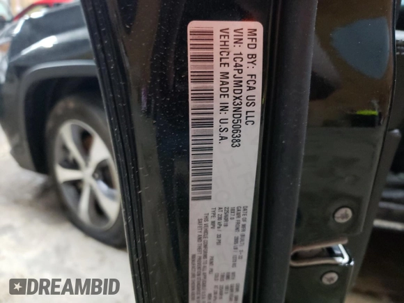 2022 Jeep Cherokee Limited with VIN 1C4PJMDX3ND506383, listed as a Copart auction lot 47284505 with 5,557 mi miles and Salvage Title. Bid and sale history available at DreamBid. Image 14.