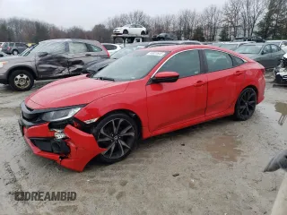 2019 Honda Civic Sport with VIN 2HGFC2F83KH578216, listed as a Copart auction lot 46923645 with 49,593 mi miles and Salvage Title. Bid and sale history available at DreamBid. Image 1.