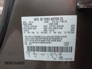 2014 Ford Edge SEL z VIN 2FMDK4JC0EBA36381, wystawiony jako IAAI lot #42236973 z przebiegiem 146 053 mil mil oraz . Historia ofert i sprzedaży dostępna na DreamBid. Obrazek 9.