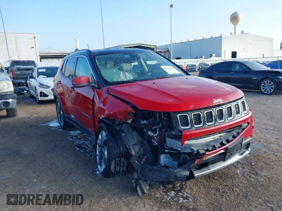2019 Jeep Compass Limited with VIN 3C4NJCCB1KT638104, listed as a IAAI auction lot 41499495 with 56,270 mi miles. Bid and sale history available at carsss.com. Image 1.