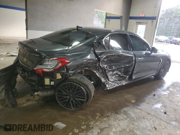 2019 Genesis G70 Dynamic with VIN KMTG34LE2KU019750, listed as a Copart auction lot 43602185 with 23,027 mi miles and Salvage Title. Bid and sale history available at DreamBid. Image 3.
