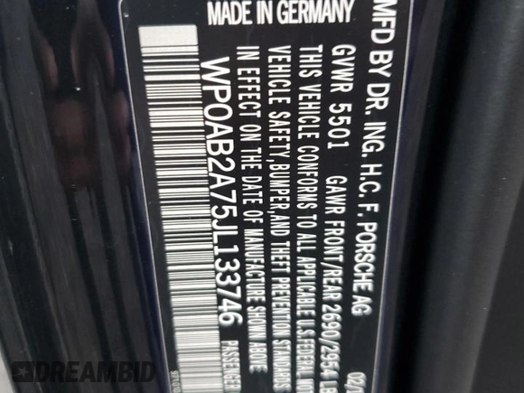 2018 Porsche Panamera 4S z VIN WP0AB2A75JL133746, wystawiony jako Copart lot #86821654 z przebiegiem 98 867 mil mil oraz Szkoda całkowita • Salvage title. Historia ofert i sprzedaży dostępna na DreamBid. Obrazek 14.
