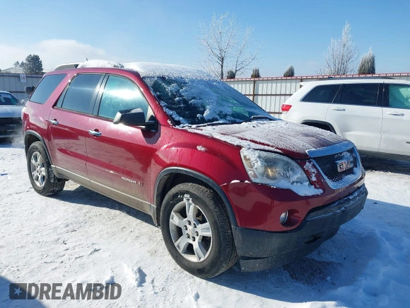 2008 GMC Acadia SLE1 with VIN 1GKEV13758J185257, listed as a IAAI auction lot 41563136 with 113,772 mi miles. Bid and sale history available at carsss.com. Image 1.