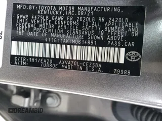 2021 Toyota Camry SE Nightshade with VIN 4T1G11AK1MU614891, listed as a Copart auction lot 42510835 with 86,313 mi miles and Salvage Title. Bid and sale history available at DreamBid. Image 14.
