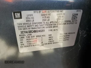 2011 GMC Terrain SLE-2 z VIN 2CTALSEC4B6249281, wystawiony jako Copart lot #57477015 z przebiegiem 152 583 mil mil oraz Szkody całkowita. Historia ofert i sprzedaży dostępna na DreamBid. Obrazek 13.