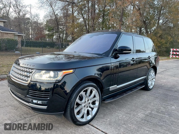 2014 Land Rover Range Rover Supercharged with VIN SALGS2TF6EA155229, listed as a Copart auction lot 57189225 with 95,369 mi miles and Salvage Title. Bid and sale history available at DreamBid. Image 2.