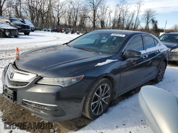 2015 Acura TLX V6 with VIN 19UUB2F34FA014979, listed as a Copart auction lot 88884075 with 86,298 mi miles and Salvage Title. Bid and sale history available at carsss.com. Image 1.