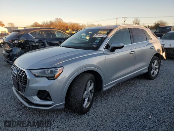 2019 Audi Q3 Premium with VIN WA1AECF30K1076852, listed as a Copart auction lot 79166024 with 47,802 mi miles and Salvage Title. Bid and sale history available at carsss.com. Image 1.