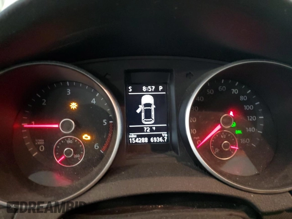2011 Volkswagen Jetta TDI with VIN 3VWPL7AJ3BM613863, listed as a Copart auction lot 62914705 with 154,288 mi miles and Salvage title. Bid and sale history available at DreamBid. Image 9.