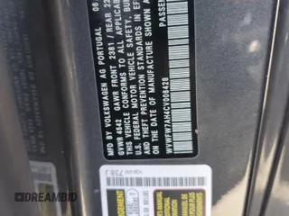 2012 Volkswagen Eos Executive with VIN WVWFW7AH4CV006428, listed as a Copart auction lot 61144685 with 101,514 mi miles and Salvage title. Bid and sale history available at DreamBid. Image 12.