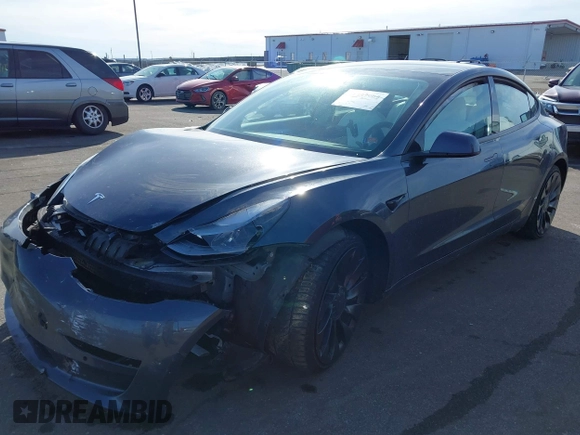 2021 Tesla Model 3 Performance with VIN 5YJ3E1EC3MF082532, listed as a IAAI auction lot 41757905 with 60,431 mi miles and . Bid and sale history available at DreamBid. Image 16.