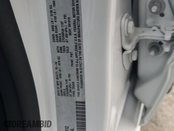 2025 Ram 1500 Big Horn с VIN 1C6RREFP6SN612912, выставлен на аукционе Copart как лот 51626725 с пробегом 3 886 миль миль и Списание • Salvage title. История ставок и продаж доступна на DreamBid. Изображение 14.
