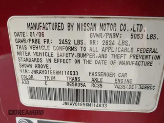 2006 Infiniti M with VIN JNKAY01E56M114633, listed as a IAAI auction lot 41846739 with 157,130 mi miles and . Bid and sale history available at DreamBid. Image 9.