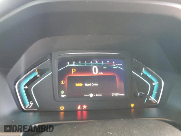 2019 Honda Odyssey EX with VIN 5FNRL6H58KB088138, listed as a Copart auction lot 59811345 with 75,559 mi miles and Salvage title. Bid and sale history available at DreamBid. Image 9.