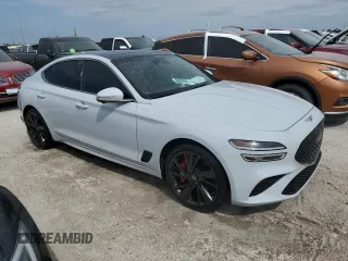 2022 Genesis G70 3.3T with VIN KMTG54TEXNU094145, listed as a Copart auction lot 74750704 with 32,388 mi miles and Non Repairable. Bid and sale history available at DreamBid. Image 4.