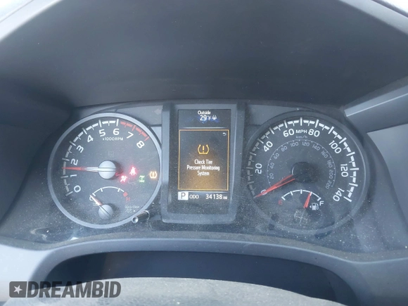 2023 Toyota Tacoma 4WD SR with VIN 3TMCZ5AN4PM582962, listed as a IAAI auction lot 41373504 with 34,138 mi miles. Bid and sale history available at carsss.com. Image 7.