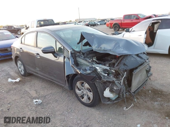 2015 Honda Civic Sedan LX with VIN 19XFB2F58FE002663, listed as a IAAI auction lot 41795876 with 103,662 mi miles. Bid and sale history available at carsss.com. Image 1.