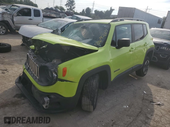 2017 Jeep Renegade Sport with VIN ZACCJBAB4HPE92950, listed as a Copart auction lot 70692164 with 81,681 mi miles and Salvage Title. Bid and sale history available at DreamBid. Image 1.