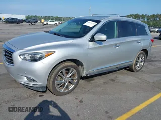 2013 Infiniti JX35 with VIN 5N1AL0MN5DC344635, listed as a IAAI auction lot 42150132 with 193,293 mi miles. Bid and sale history available at carsss.com. Image 2.