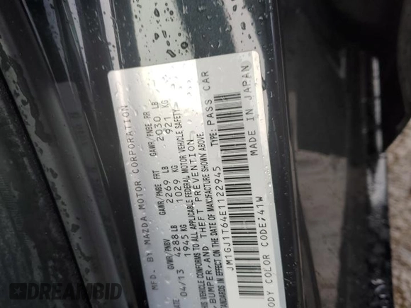 2014 Mazda Mazda6 i Touring with VIN JM1GJ1T64E1122945, listed as a Copart auction lot 49297615 with 185,243 mi miles and Salvage Title. Bid and sale history available at carsss.com. Image 12.